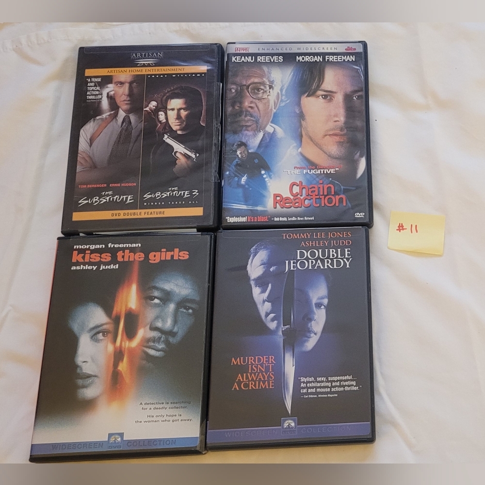 5 DVD'S Chain Reaction, dbl jeopardy, kiss the girls, Sub 1/2 (11) lot